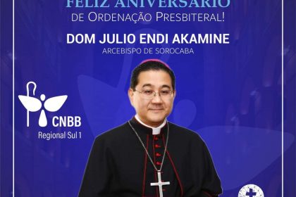 A Pastoral Nipo Brasileira, parabeniza Dom Julio Endi Akamine, arcebispo de Sorocaba por seu  aniversário de ordenação presbiteral!