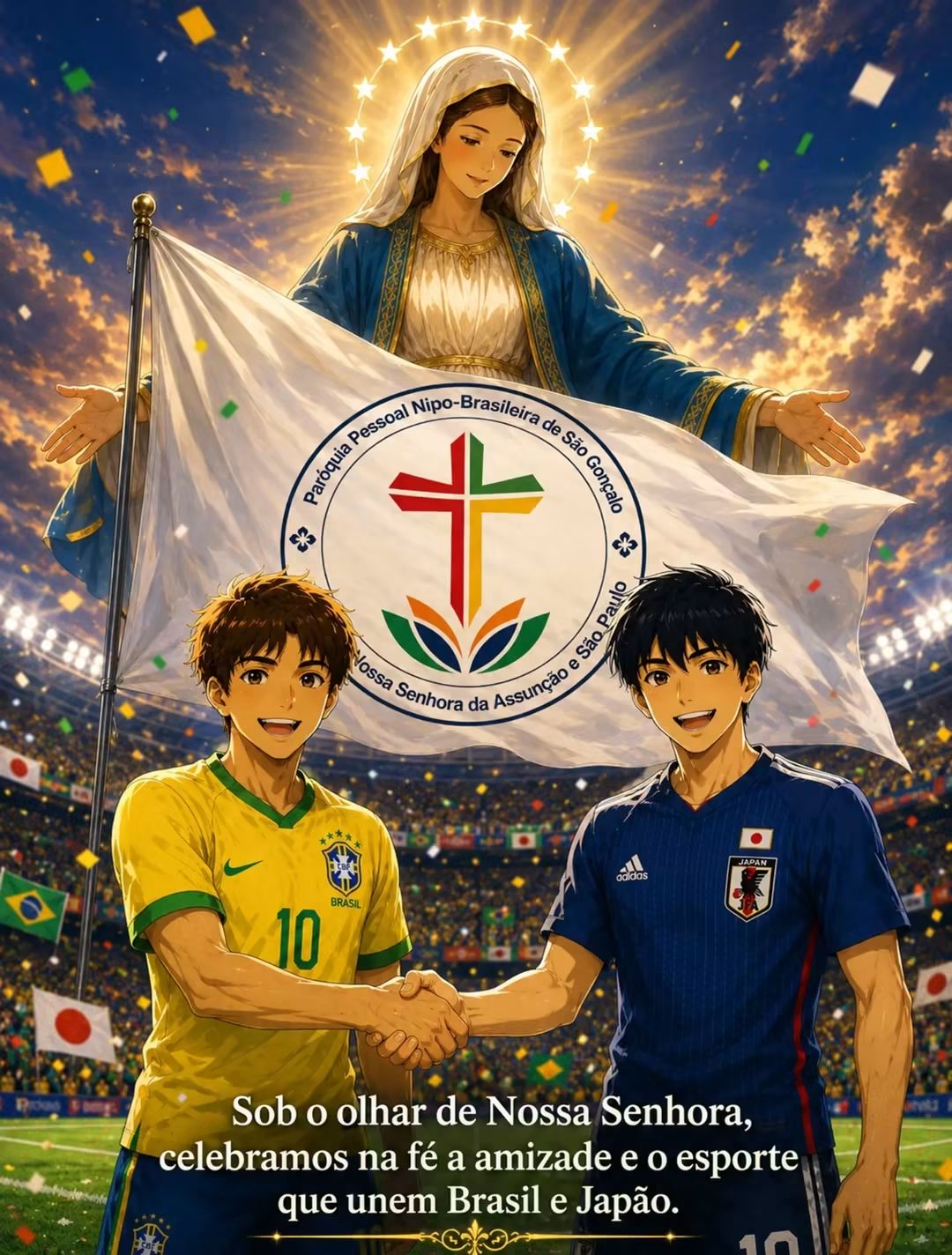 Unidos em comunidade, fé e esporte! Paróquia Pessoal Nipo-Brasileira de São Gonçalo em SP.